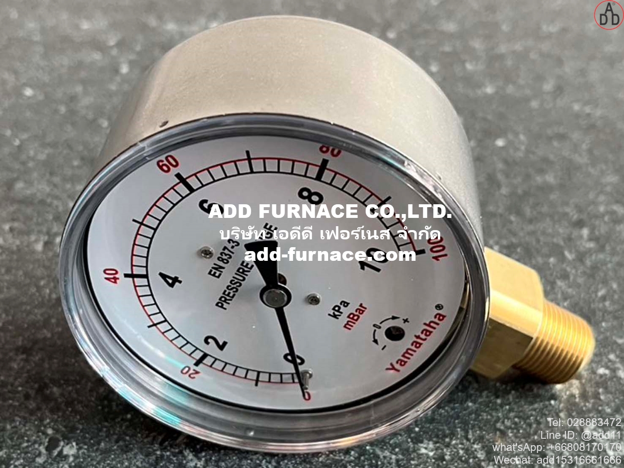 Yamataha Pressure Gauge 0-10kPa(0-100mBar) 3/8PT (13)